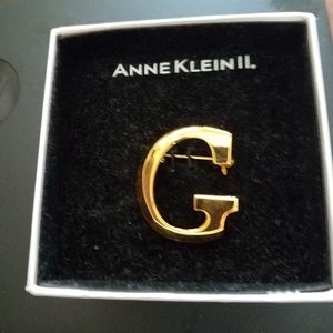 Anne Klein II letter " G" Brooch